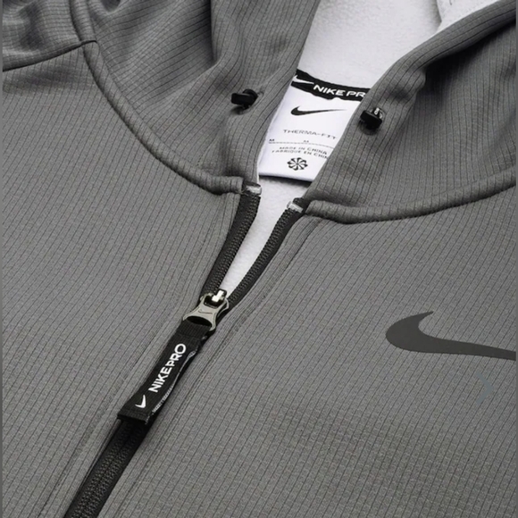 NIKE PRO-CHARCOAL GREY ribbed SPHR HDF Sustainable JACKET✅FIXED PRICE✅ - Picture 6 of 7